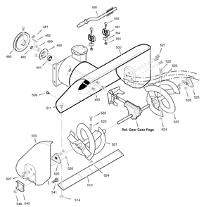Auger Housing Diagram and Parts List for 6240810X85-18-2857-28 2007 Briggs and Stratton Snow Blower